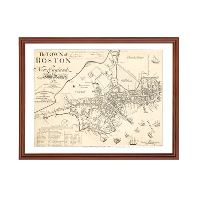 Old Map of Boston, MA 1835 - Vintage Boston Massachusetts Ar