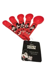 Disney Mickey Mouse Set of 5 Red Plastic Measuring Spoons NWT