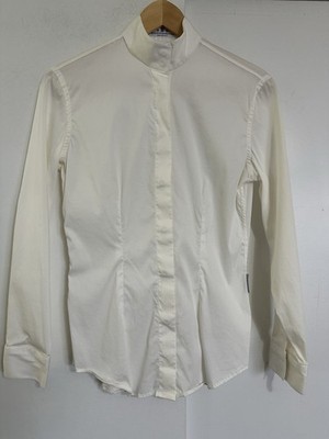 ALESSANDRO ALBANESE Show Shirt Snap Collar Small Off White Ivory
