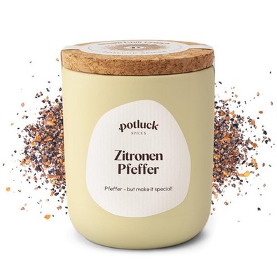 Potluck | Zitronen Pfeffer | Zitronenpfeffer im Keramiktopf | 90 g | Vegan und