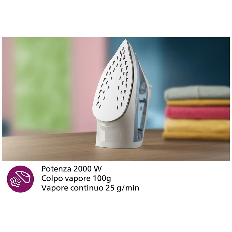 Ferro da Stiro a Vapore PHILIPS DST2010/20 Stiratura Facile Scorrevole 2000 Watt, fotografia 6 di 9