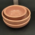 Vtg Fiesta Rose Salmon Dessert Bowls 6” (2) Wet Feet Fiestaware HLC USA