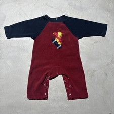 Vintage The Disney Store Winnie The Pooh Boy Romper 6 Months Embroidered Skate