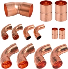 Copper Fittings Kit HVACR 3/8 & 7/8 Line Set, Copper Pipe Fitting Coupling and E