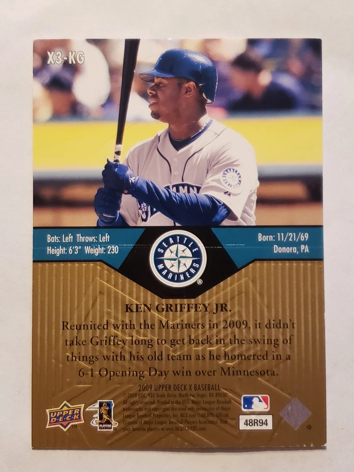 Ken Griffey Jr 2009 Upper Deck X Xponential 3 #X3-KG - Image 4 of 4