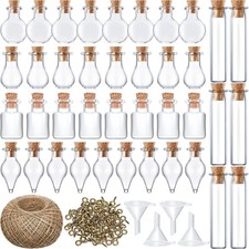 50 Pieces Small Tiny Glass Spell Jars Bottle with Cork Stopper Witchy Gifts