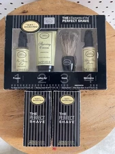 The Art of Shaving Kit-4 Piece Set-Travel Size Unscented-Oil/Balm/Cream/Brush ++