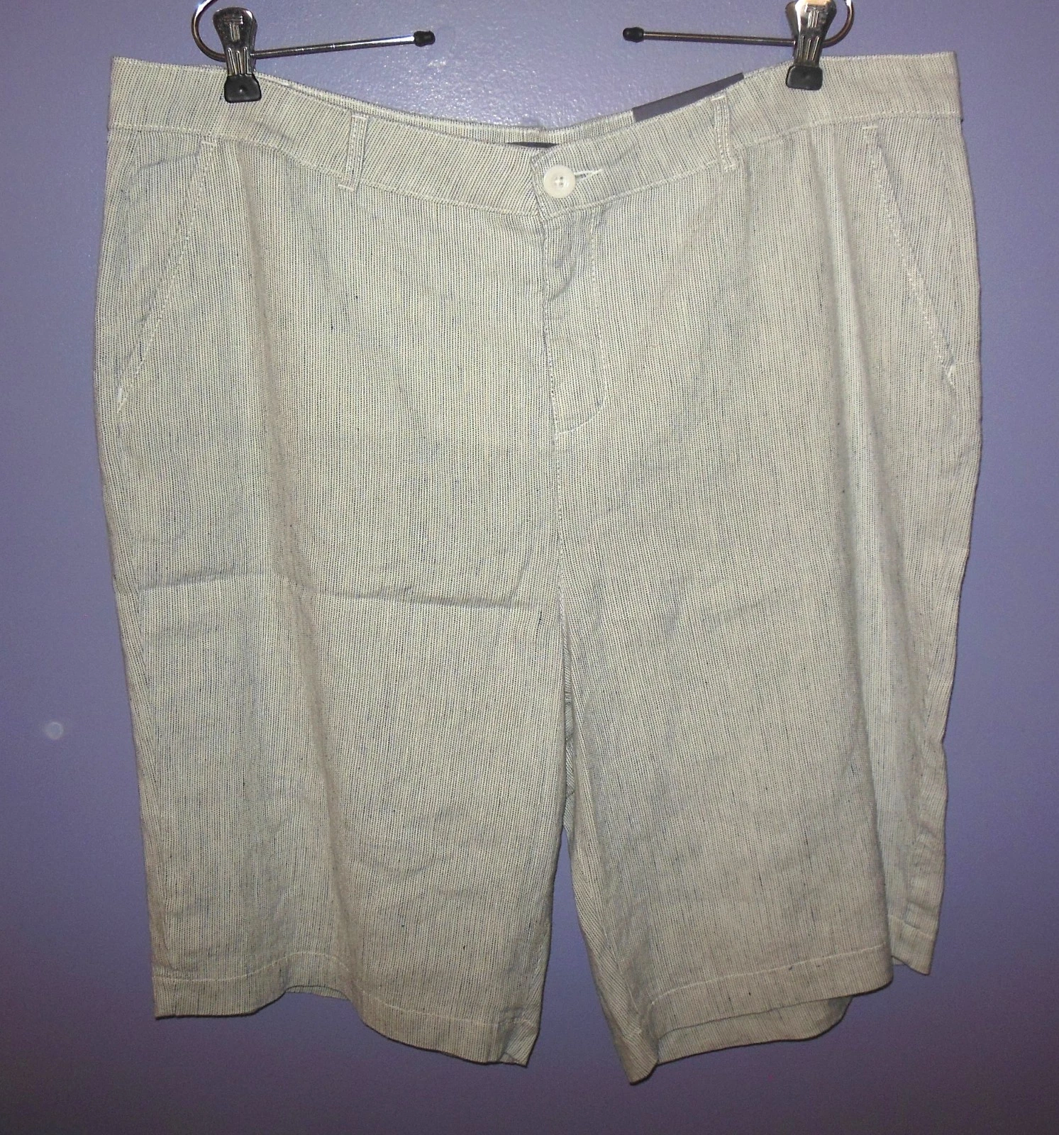 NWT NYDJ Linen Blend Shorts Flat Front Size 18 40" W