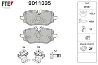 Bremsbelagsatz Scheibenbremse FTE 9011335 FüR BMW X1 U11 2Er Active Tourer U06