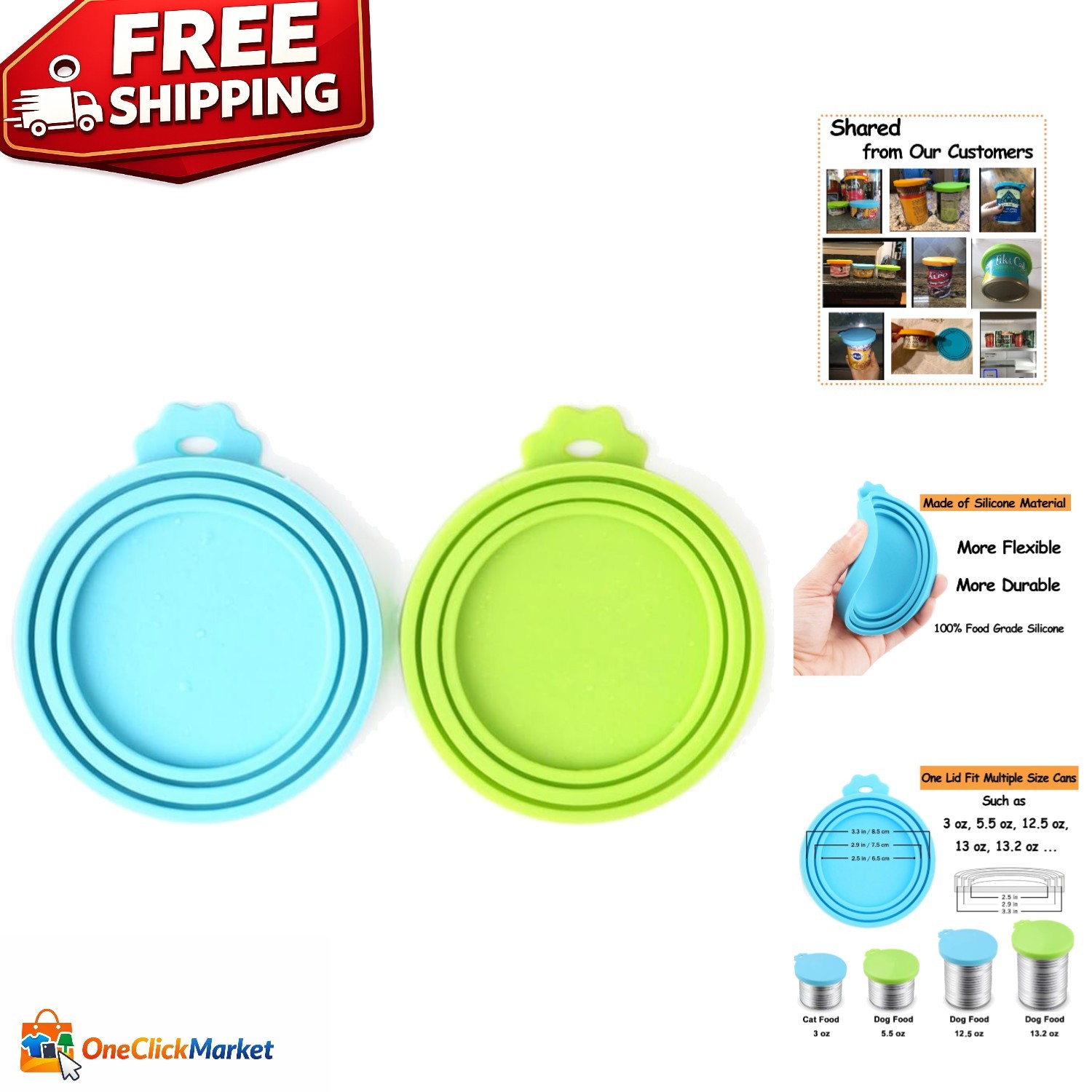 Can Lids &ndash; Keeps Food Fresh Longer, 3 Sizes