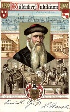 Litho Mainz, Gutenberg Jubiläum 1900, Stammhaus, Buchdruckerei - 11554084