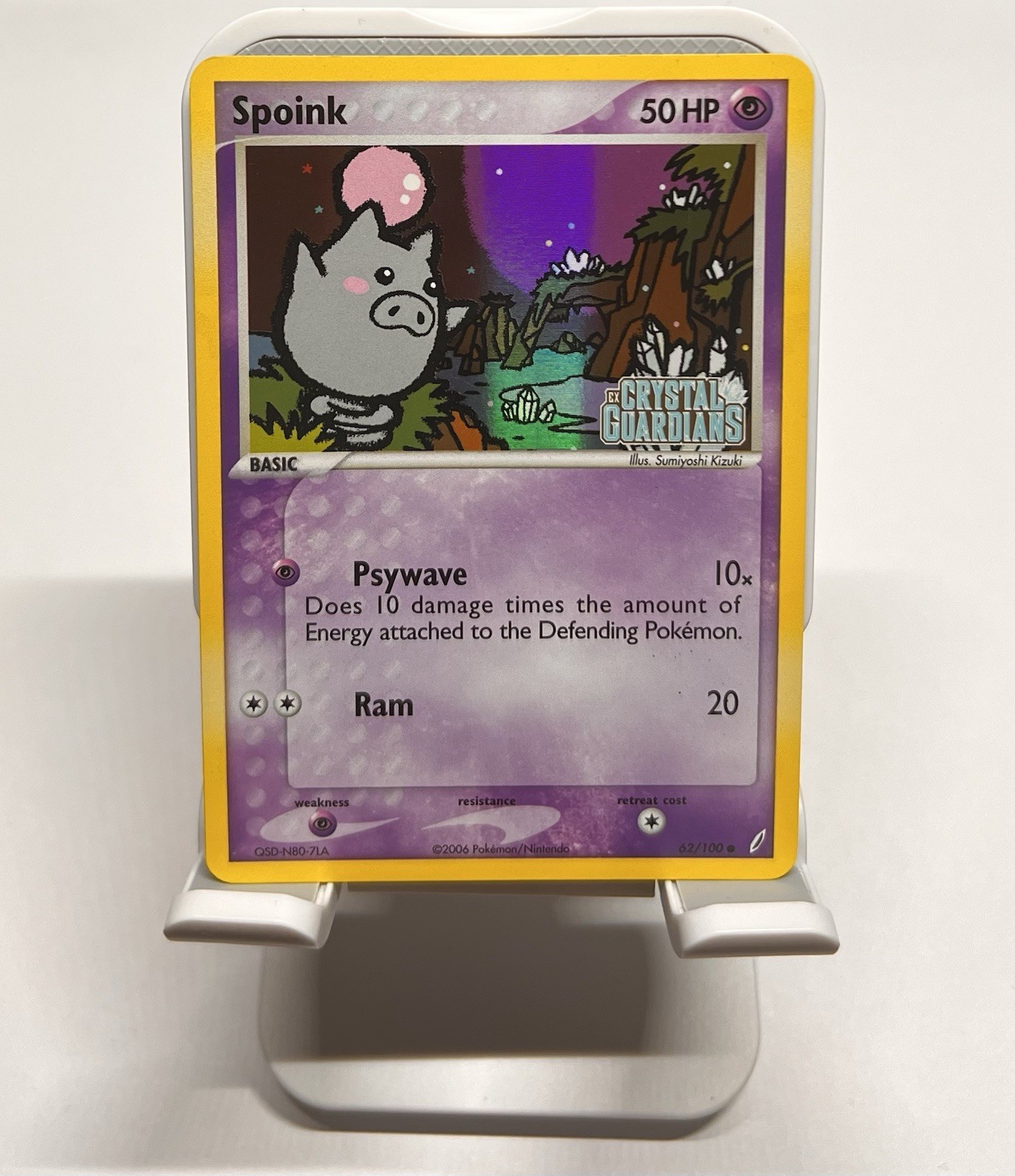 2006 Pokemon EX Crystal Guardians - Spoink Reverse Holo Stamped 62/100