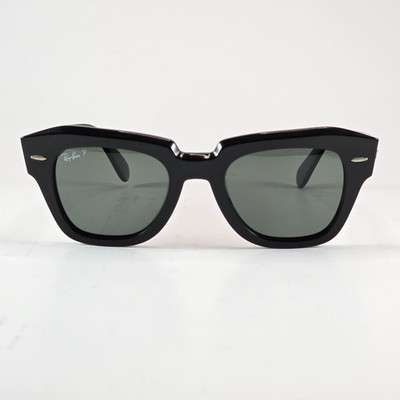 RayBan State Street Geometric Thick Square Polarized Sunglasses RB2186 Black