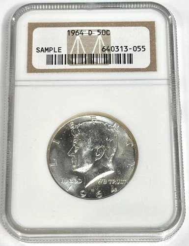 1964-D 50C Kennedy Half Dollar Silver NGC Sample Denver Uncirculated Nice Coin