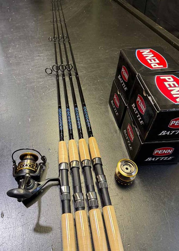 PENN Battle Blue & Gold Inshore 8-17lb Spinning Combo Fishin