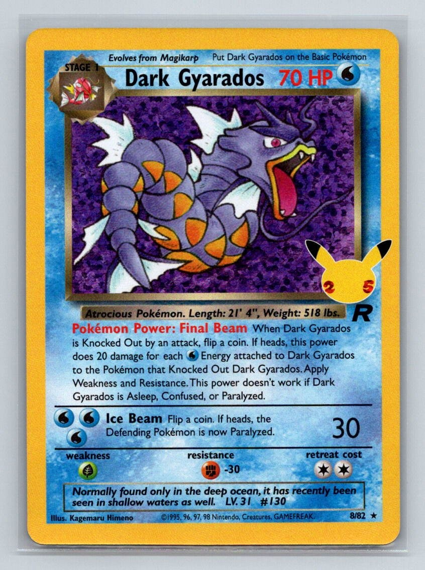Pokémon TCG Dark Gyarados - Celebrations 8/82 Holo - NM