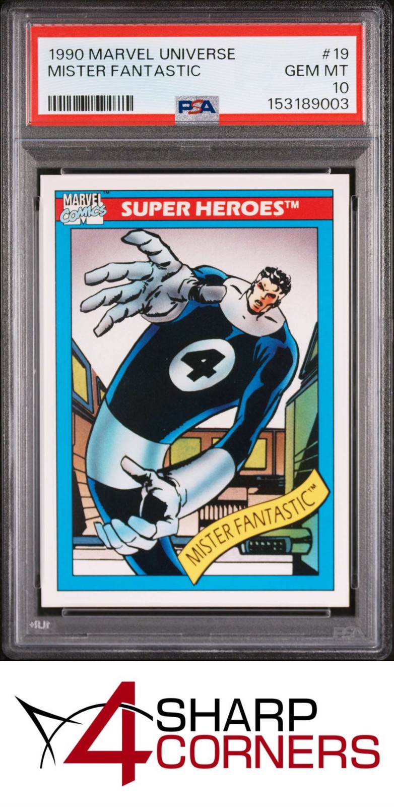 1990 MARVEL UNIVERSE #19 MISTER FANTASTIC PSA 10 view 1