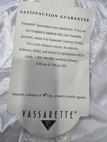 VTG 90's Vassarette Panties Stretch Satin Bikini Hi Cut Wht Sz LG NWT #14-440