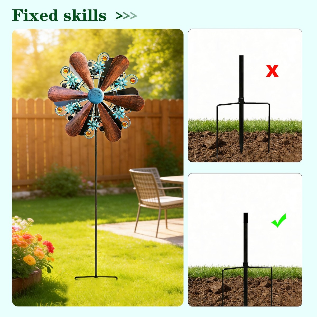 Wind Spinners Outdoor Metal Large 360 Degrees Kinetic Wind