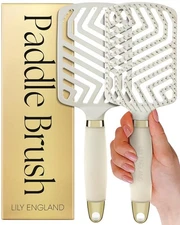 Professional Paddle Brush with Vents Lightweight Thin Detangler with Gel Handle