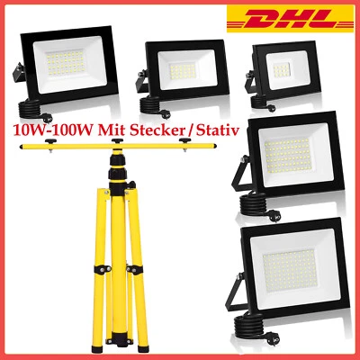 LEADGOODS Proyector LED proyector de construcción proyector faro con/no trípode 10W-100W