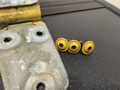 Solar Yellow PYH Hood Hinge PAIR HINGES w/ BOLTS 97-06 Jeep TJ Wrangler OEM CC - Foto 8 di 8