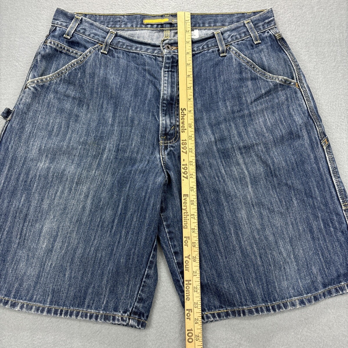 VTG Levis Silver Tab Carpenter ￼ Shorts Mens 36 Blue Denim