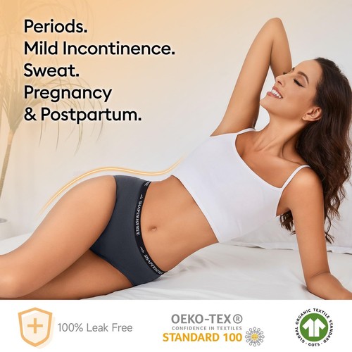 Incontinence Underwear for Women No-side-leaks Leakproof 2.0 Period Underwear... - Picture 4 of 7