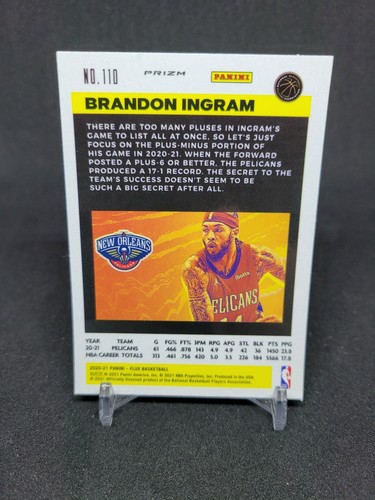 Baloncesto Brandon Ingram 2020-21 Panini Flux PLATA MOJO PRIZM No. 110 - Imagen 2 de 2