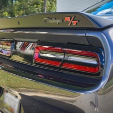 2PC For RT R/T Emblem Side Fender Rear Black Red Nameplate Car Badge Sticker