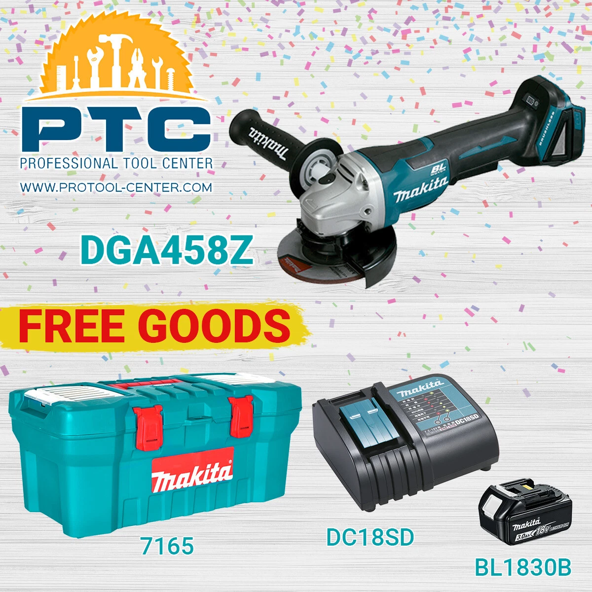 MAKITA DGA458Z Wireless angle grinder