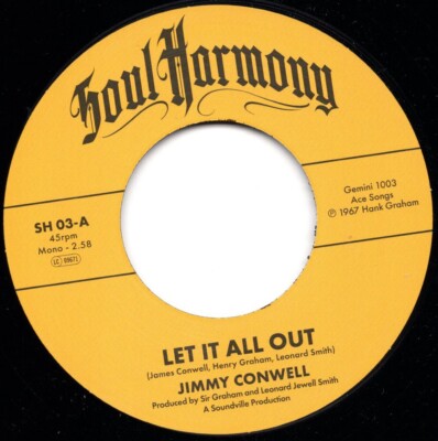 Jimmy Conwell / The Exits - Let It All Out - NEW KENT SOUL HARMONY 45 - HEAR NOW