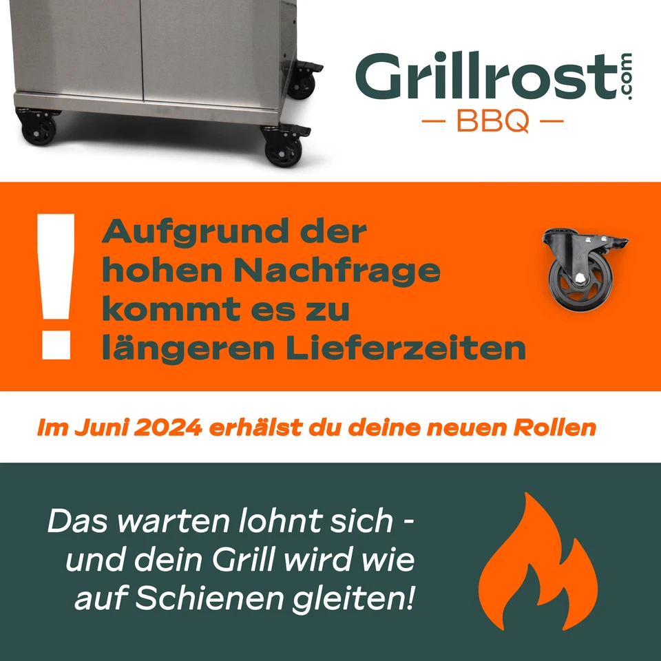 GRILLROST.COM BBQ GMBH Premium Ersatz-Rollen Set für Gasgrills