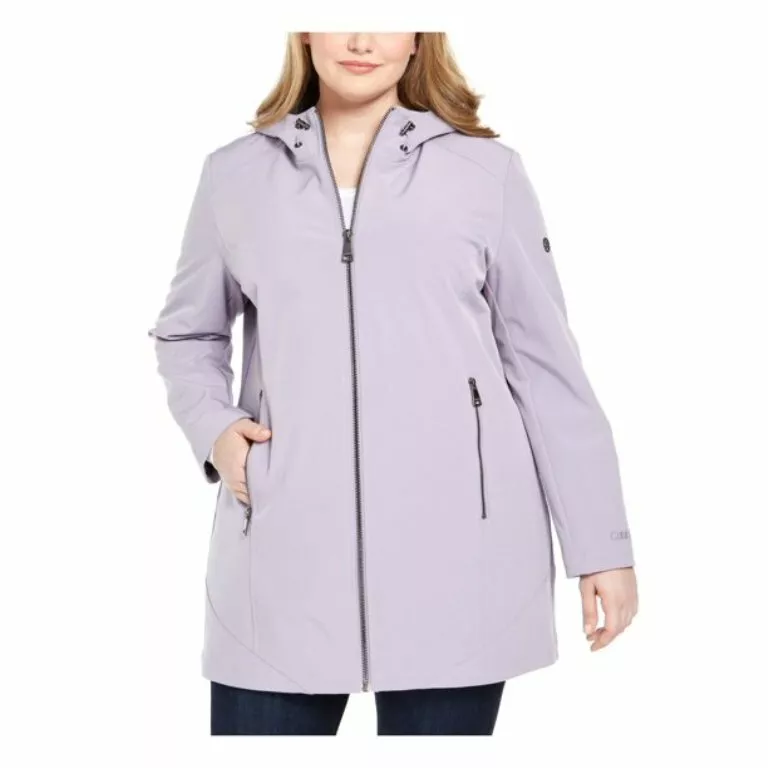Calvin Klein Hooded Raincoat Color Bright Purple Size M