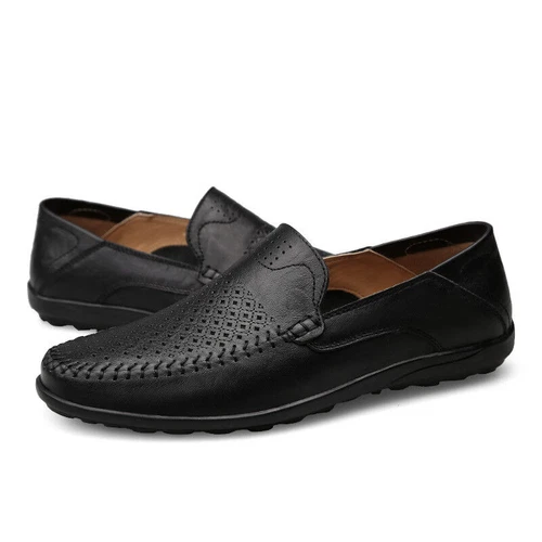 NEW Men's Casual Driving Boat Leather Shoes Moccasin Slip On Loafers UK SIZE - Picture 7 of 30