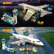 901 PCS City Passenger Airplane Building Set with LED Light, Aircraft Model Toys