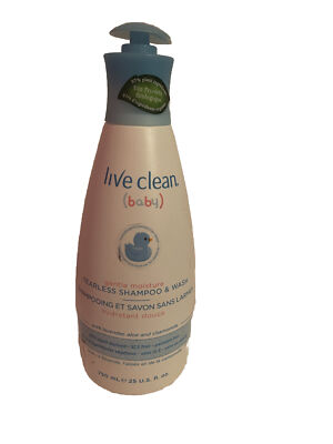 Live Clean Baby TEARLESS SHAMPOO & WASH Organic Eco Friendly 750 ml (25 fl oz)