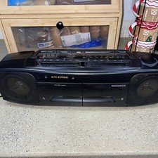 Vintage Magnavox AW 7390/17 Portable Boombox Double Tape Deck/Radio Tested Works