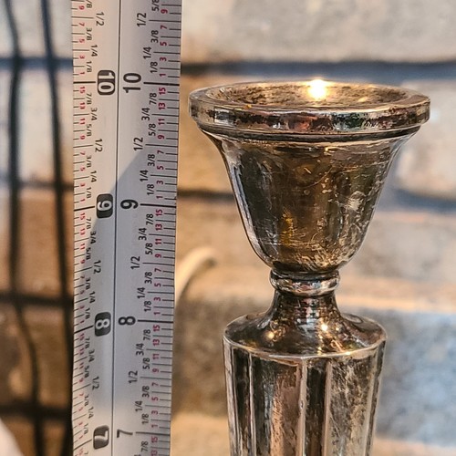 Antique Sterling Silver Tall Candle Stick Holder 10in (A9) - Picture 20 of 22