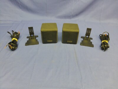 Two (2) Cambridge Soundworks Creative Digital Computer Speakers /Stands / Wires