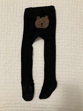 Baby Gap Toddler Girl size 2-3 years black cable brown bear bottom tights