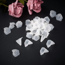 100pcs Frosted Acrylic Flower Beads Clear Transparent Matte Loos Bead Caps 15mm