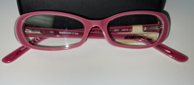 Marchon NYC Kids Eye Glass Frames Bella 630 Pink Breeze Hearts 46 15 130
