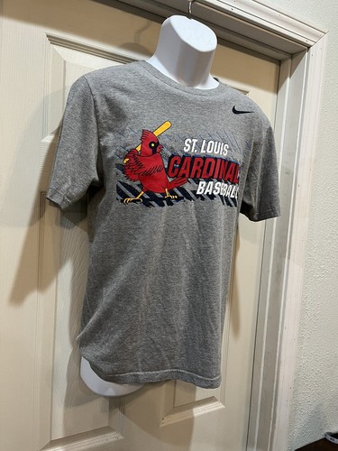 Men's Nike Heathered Gray St. Louis Cardinals Team T-Shirt Sz Sm Regular Fit - Picture 4 of 5