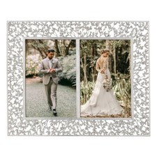 OLIVIA RIEGEL SILVER ISADORA 4X6" DOUBLE PHOTO FRAME RT2265.NEW IN BOX.