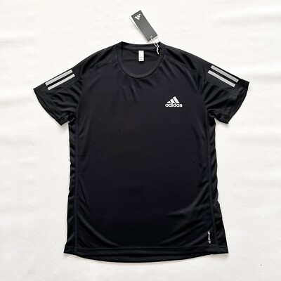 $40 NWT ADIDAS Men's Own The Run Black Reflective Silver Running Tee T-Shirt