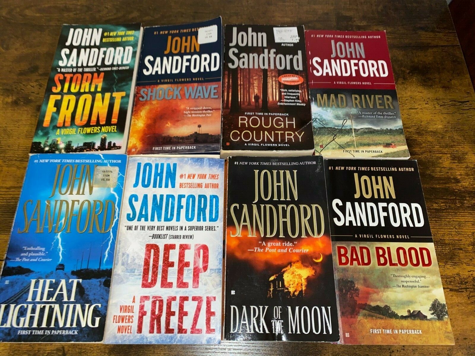 John Sandford lot of 8 paperback books from the Virgil Flowers Series