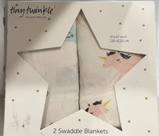 Tiny Twinkle Kaffle Swaddle  Blanket Set 47”x47”