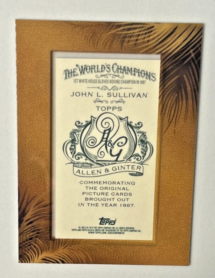 2014 Topps Allen & Ginter JOHN L SULLIVAN Framed Mini 10th Anniversary Issue - Image 2 of 2