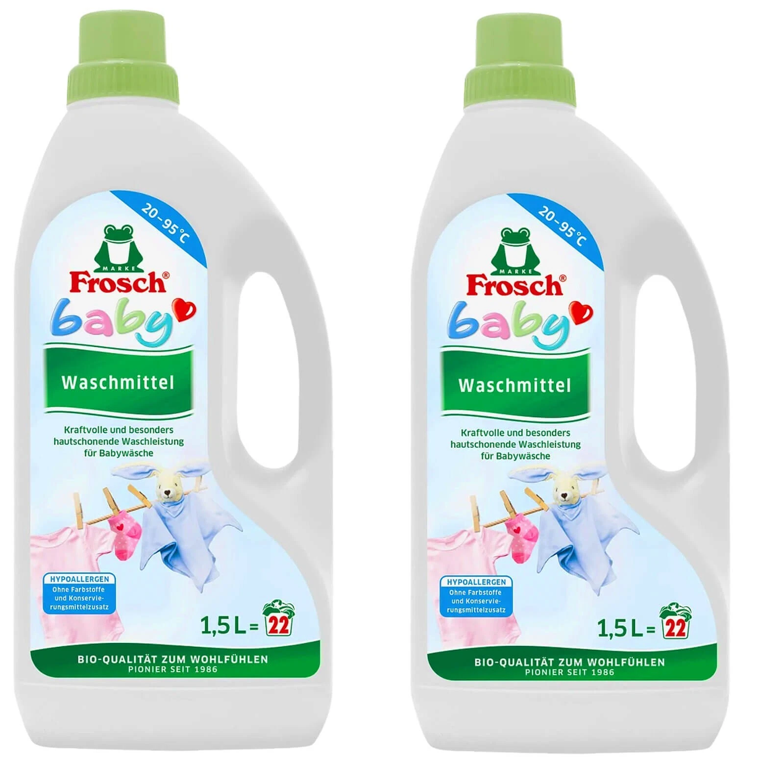Frog Baby Liquid Detergent 2x 1.5 Liters 22 WL 20 - 95°C Gentle on the Skin
Opens in a new window or